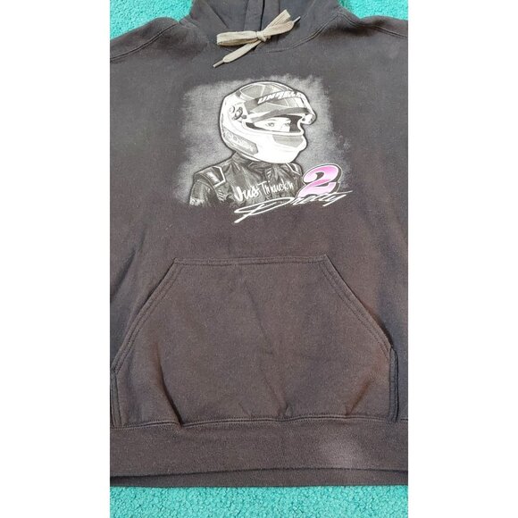 Gildan Premium Cotton Hoodie 2 Pretty Jus Truck'n Front Back Graphic Racing M - Picture 3 of 9